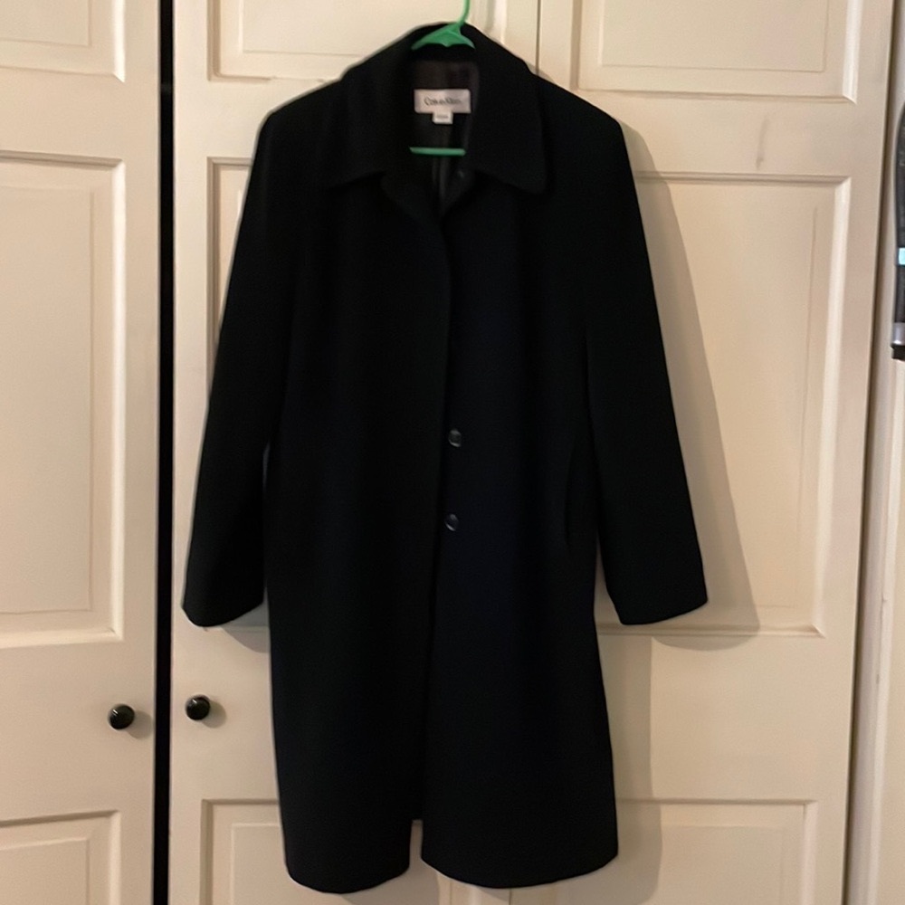 Beautiful black Calvin Klein angora/wool dress coat size 8